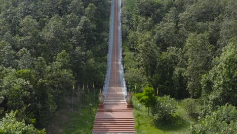 a drone shot that travels to the top of a temple