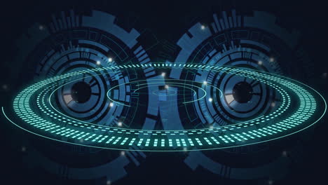 animation of digital data processing over scopes