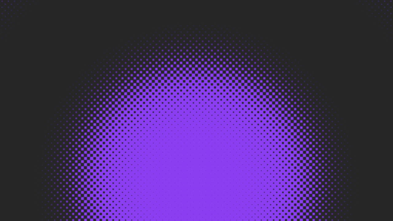 Dynamic purple and black halftone pattern with illusion of depth