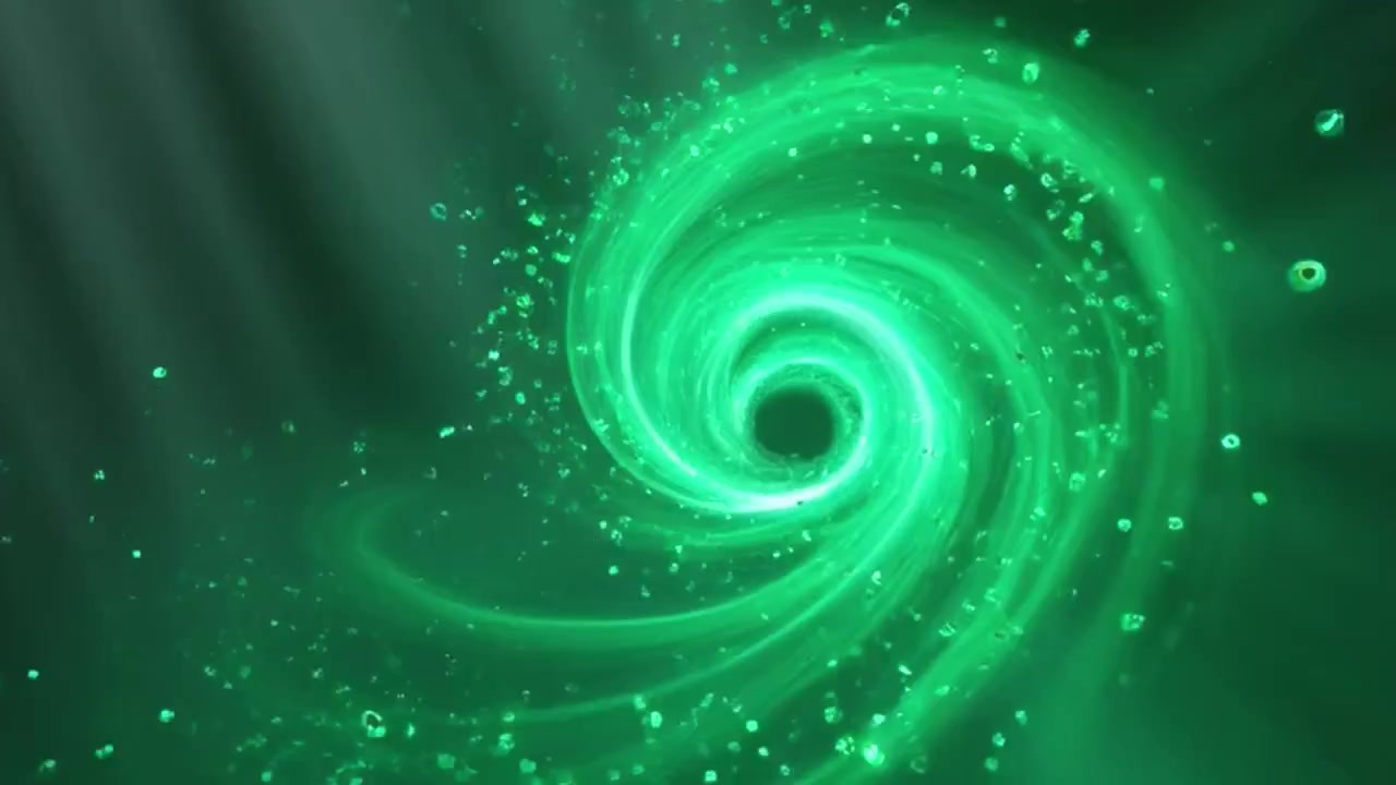 Abstract Green Energy Vortex with Floating Particles