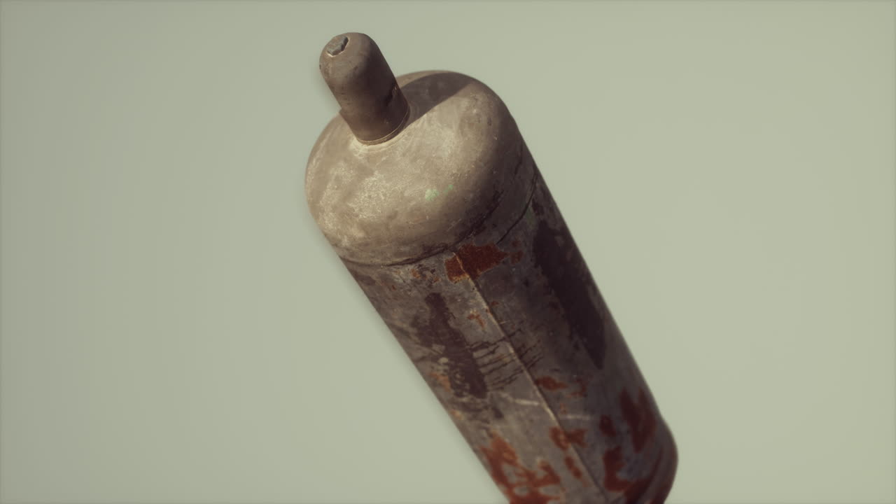 peligro viejo recipiente de gas oxidado