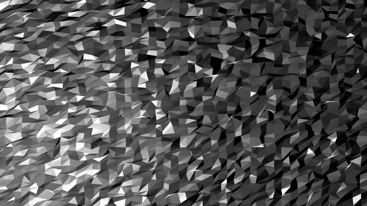 4K White polygonal surface 3D render seamless loop. Abstract Polygonal Geometric.