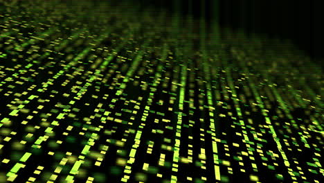 layers of computer data bytes stream across black screen, abstract