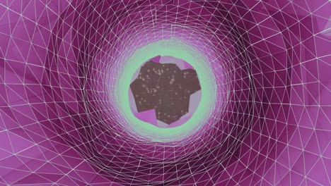 animación de la red de conexiones con iconos y formas sobre fondo negro
