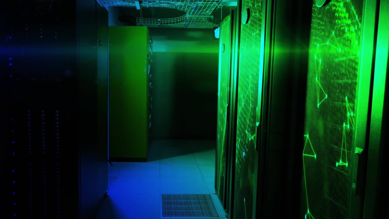 Lighting shifting causing notification icons clustering counting swirling vanishing in datacenter