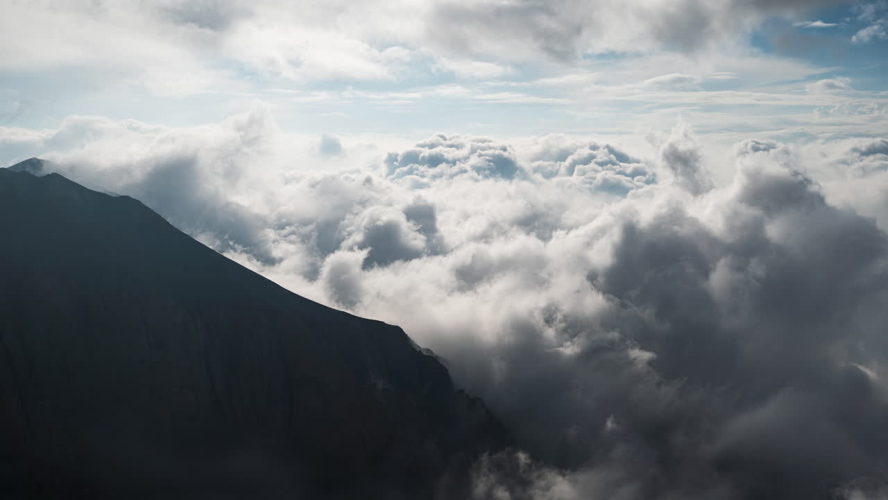 Timelapse Mountain Olympus Over the clouds moving fast summer