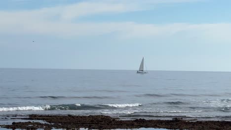 Unusual-agitation-of-sea,-sideway-sea-waves-near-shoreline-South-of-Tenerife