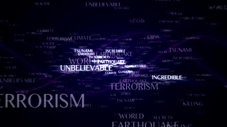 WORLD NEWS Big Final Text and Keywords Animation, Rendering, Background, Loop