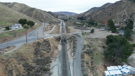 circling empty train tracks in soledad, california