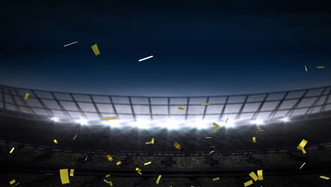 animation of confetti floating over stadium at night