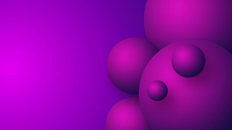 3D purple sphere gradient background with line