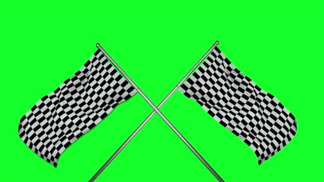 Checkered-flag-against-green-screen