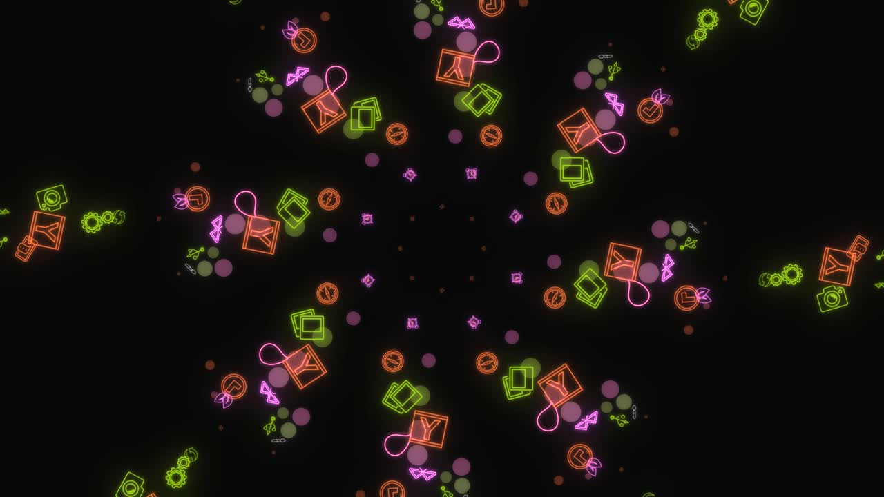 patrón de íconos de negocios de neón abstractos