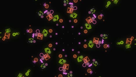 patrón de íconos de negocios de neón abstractos