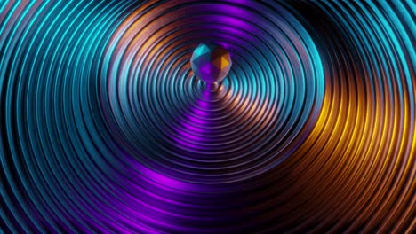 this is a looping 3d ripple animation with colorful gradients and metallic finish