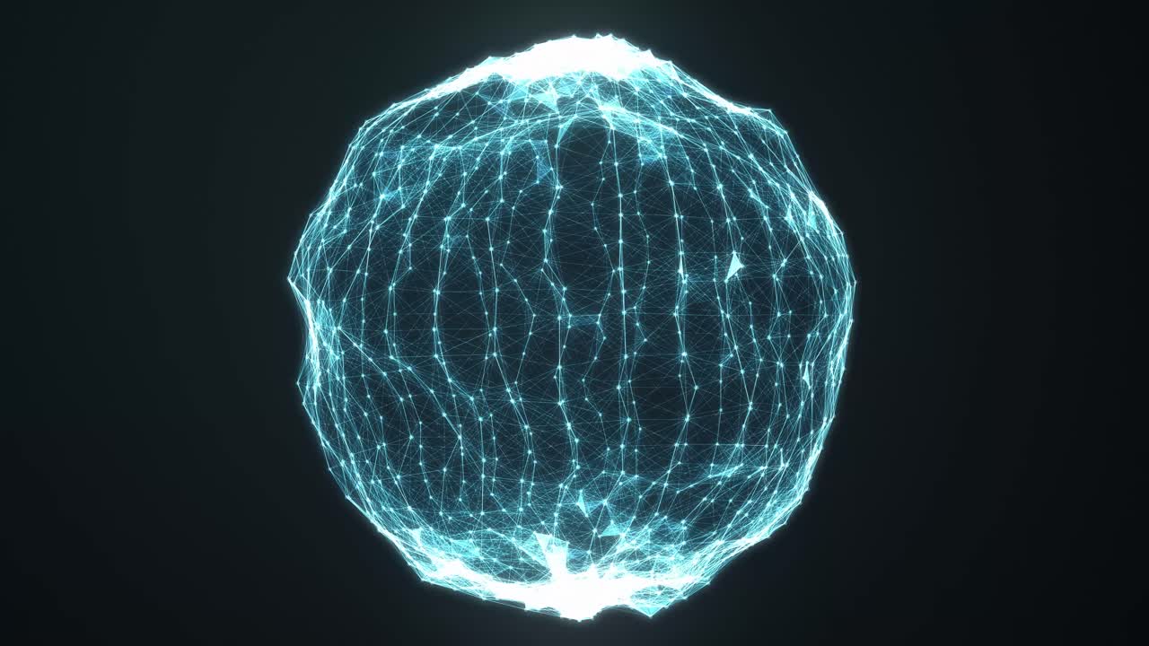 Animation Of Digital Sphere Network Of Connections
