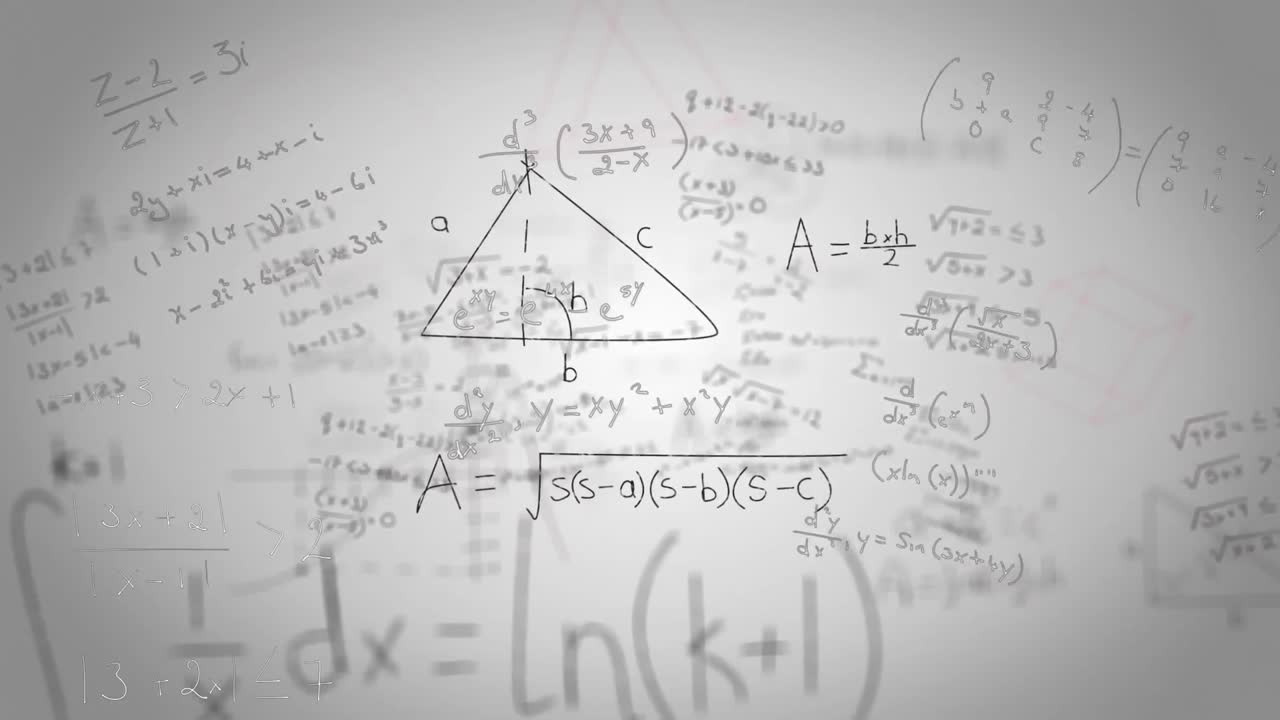 ⁇  바탕에 움직이는 수학 수식의 애니메이션
