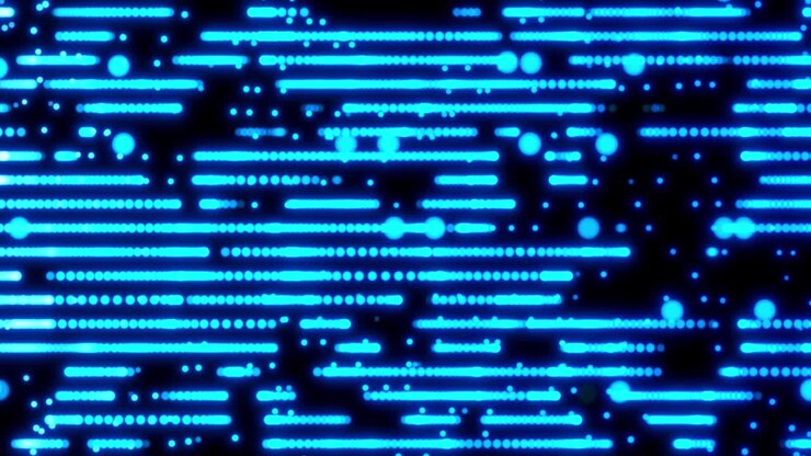Abstract creative wavy dots. Intelligence, binary futuristic concept. Waving wireframe.
