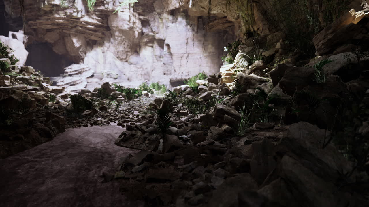 Exploring the hidden beauty of a mysterious cave at dawn