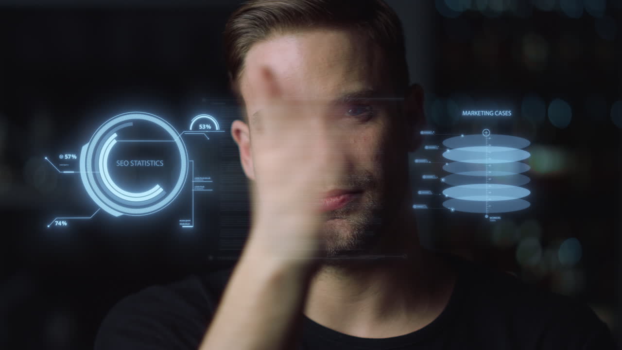 director ejecutivo hologramas digitales deslizar análisis beneficios de la empresa recopilación de datos acercamiento