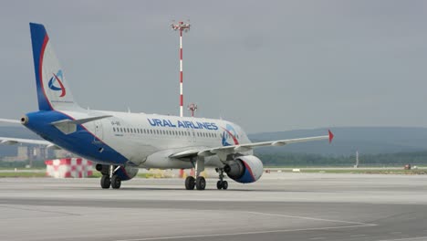 ural airlines airbus a320 at airport