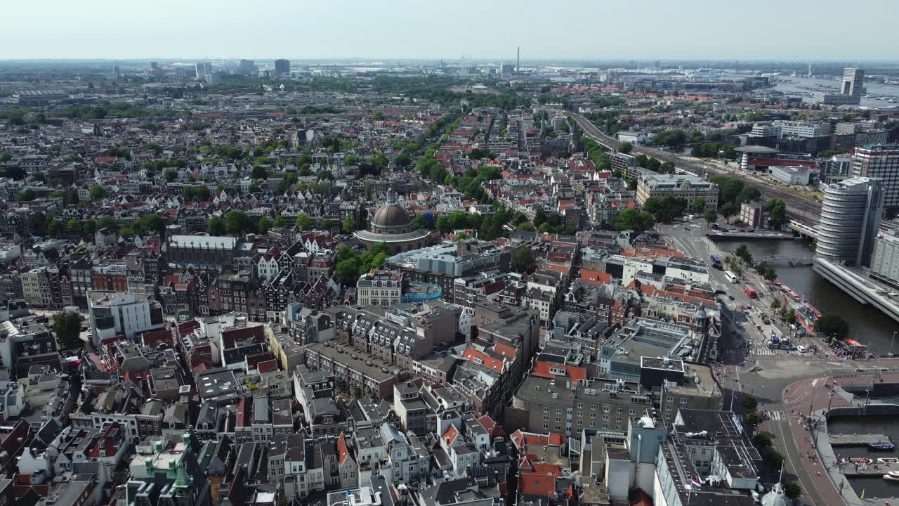 암스테르담 도시 풍경 공중 사진