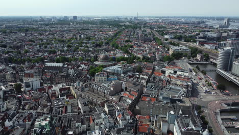 amsterdam cityscape aerial view