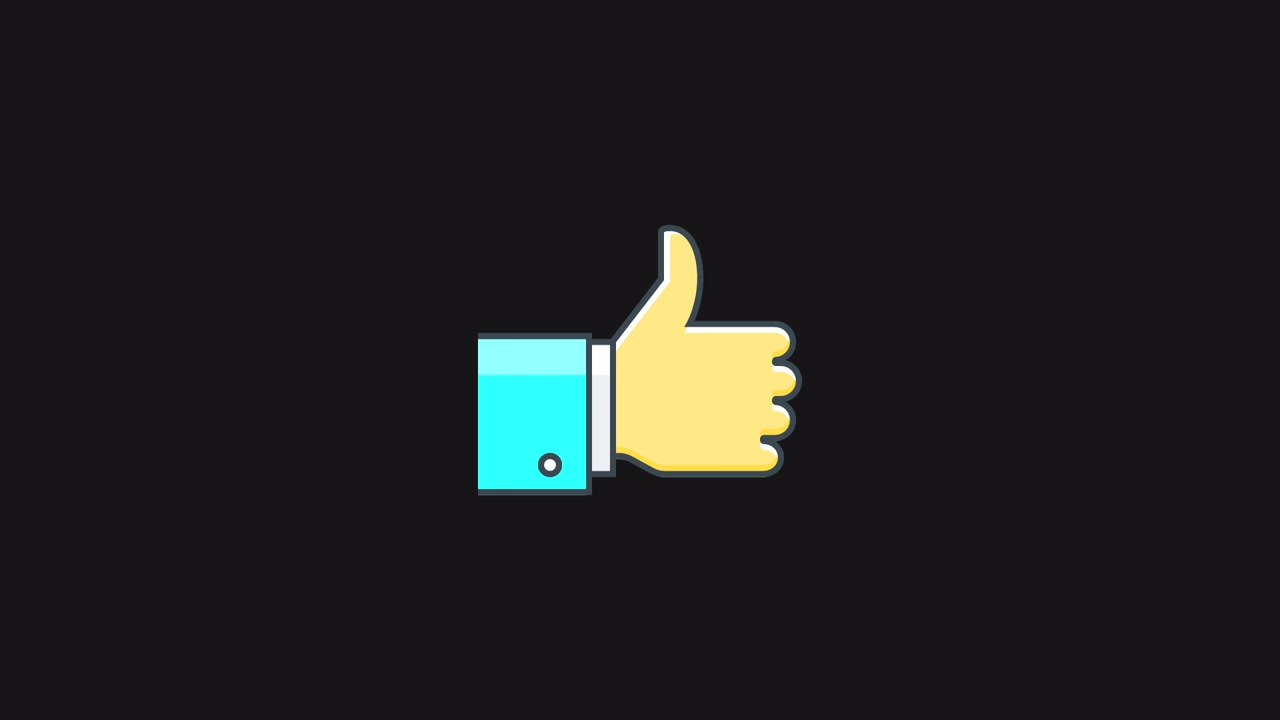 Animated Thumbs Up Hand Gesture on Black Background