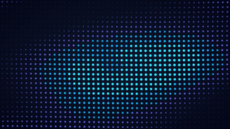 Abstract Motion Background with Pulsing Blue and Purple Dots