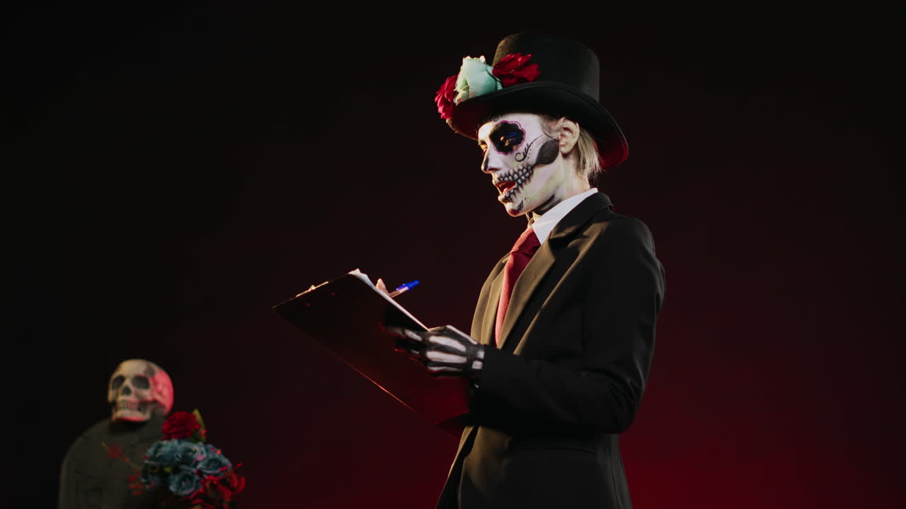 Day of the Dead Sugar Skull Woman in Costume