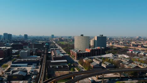 an aerial view of the chicago transportation system revealing the south side of chicago