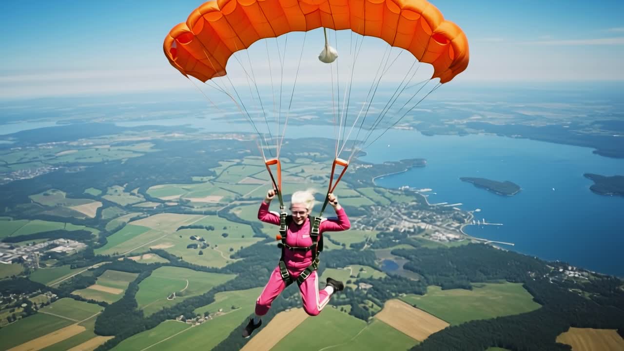 Experience the thrill of an exhilarating skydiving adventure as you soar over breathtaking scenic landscapes, culminating in a vibrant parachute descent that will take your breath away!
