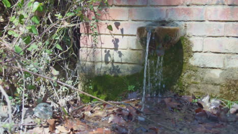 Footage-Of-An-Old-Fountain-Located-In-Parnitha-,-Greece-SLOW-MOTION