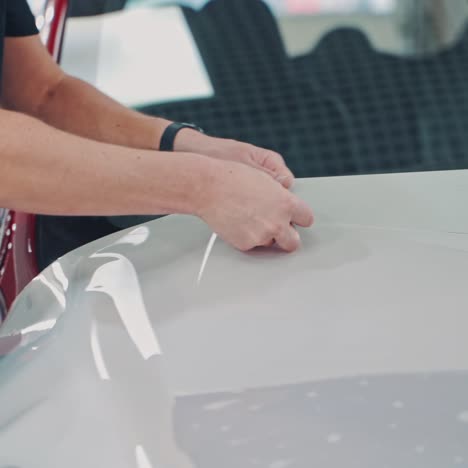 protective film on hood of car