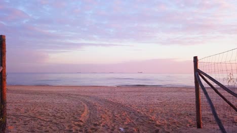 walking out on a beach during sunrise