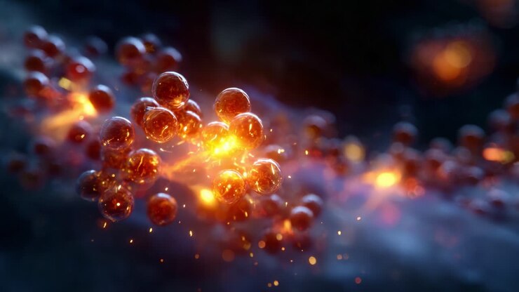 Captivating Visualization of Glowing Particles Interacting in a Dynamic Environment, Showcasing the Beauty of Energy and Motion in an Abstract Space