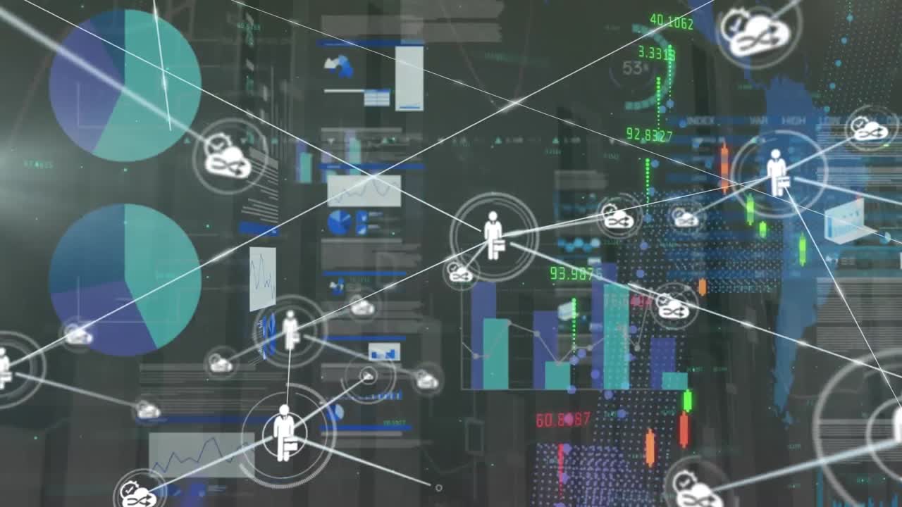 세계 지도와 데이터 처리에 대한 연결 네트워크의 활성화