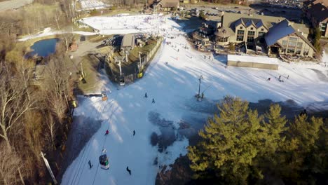 4k aerial drone small ski slope upstate new york