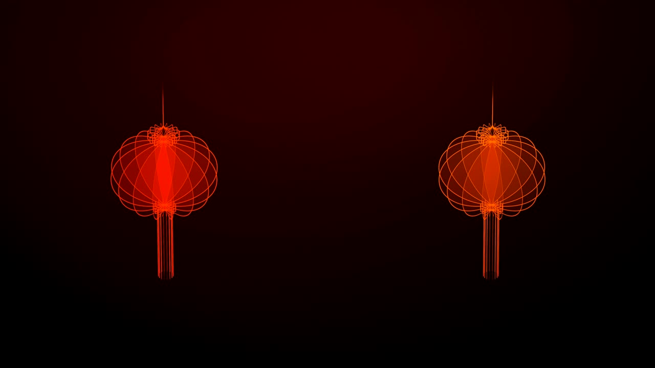 3D isometric virtual transparency Chinese lantern moving rotate, Celebrate new year festival concept design on red gradients background, seamless looping animation 4K with copy space