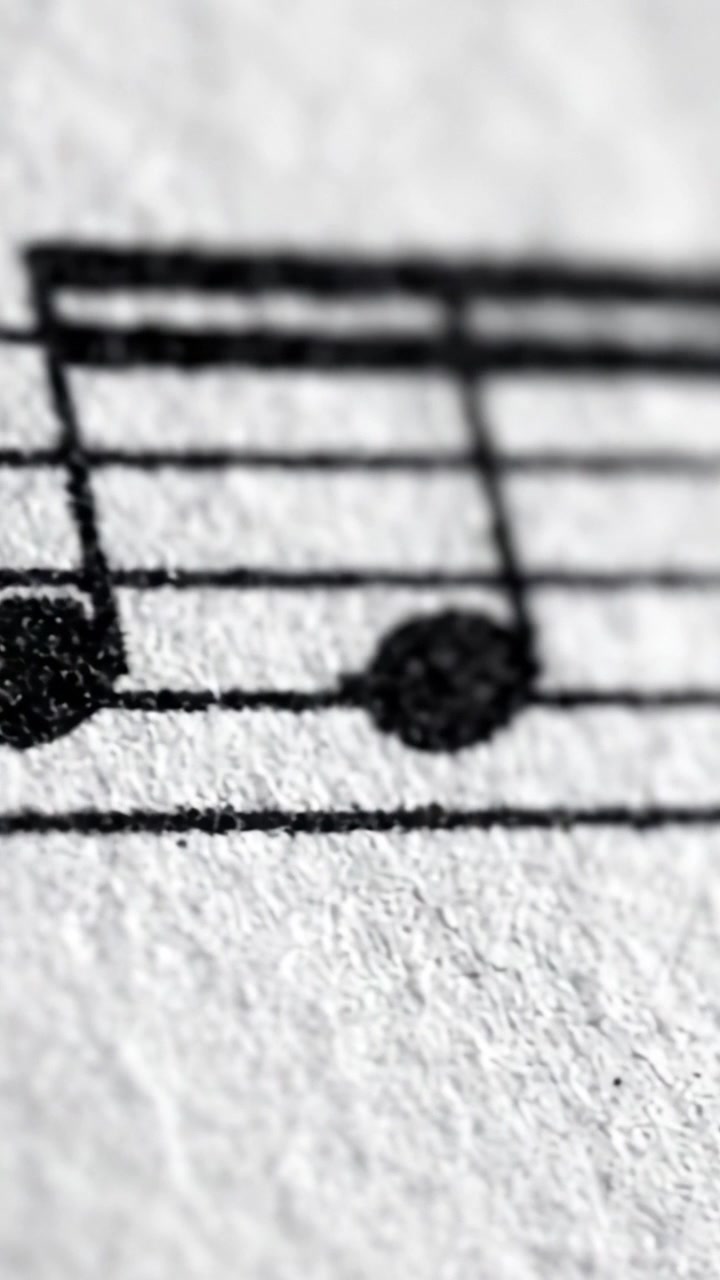 Close-up Detail of Musical Notation Capturing the Essence of Melody and Harmony in Textured Paper Context