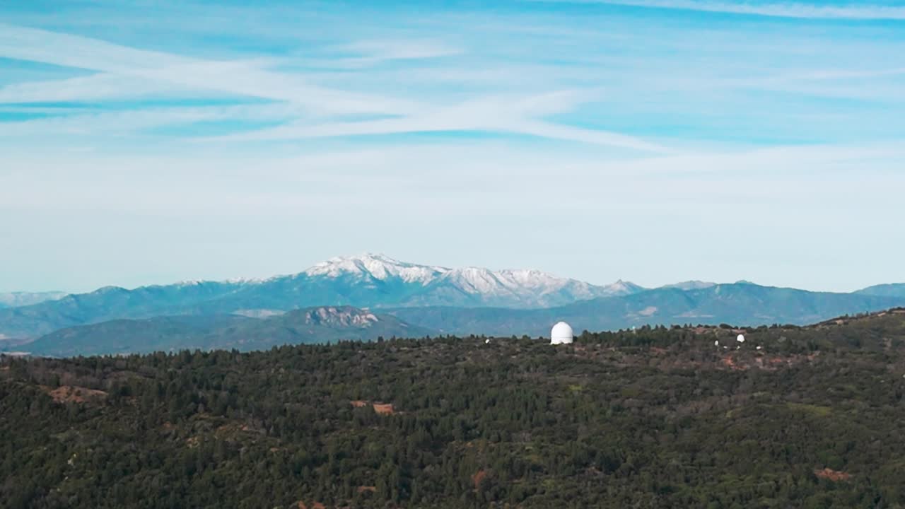 A View Of Palomar Observatory In Palomar Mountain State Park Near San Diego County, California, United States. Aerial Wide Shot
