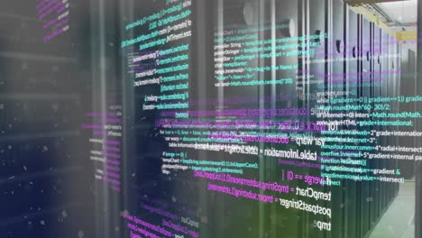 animación del procesamiento de datos a través de servidores informáticos