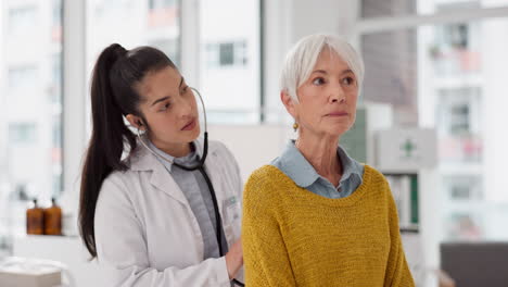 healthcare, listening and a doctor with a woman