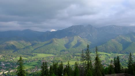 tatry tatra mountain range and legendary giewont peak in zakopane, poland - views of europe