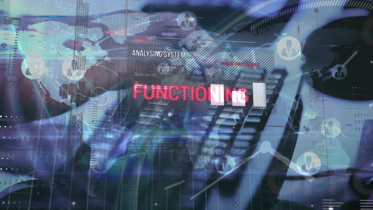 컴퓨터에서 타이핑하는 사람에 대한 데이터 처리와 디지털 인터페이스