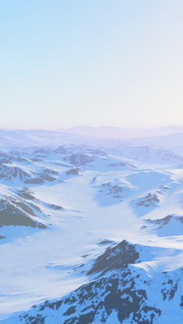 aerial view of snowy mountains
