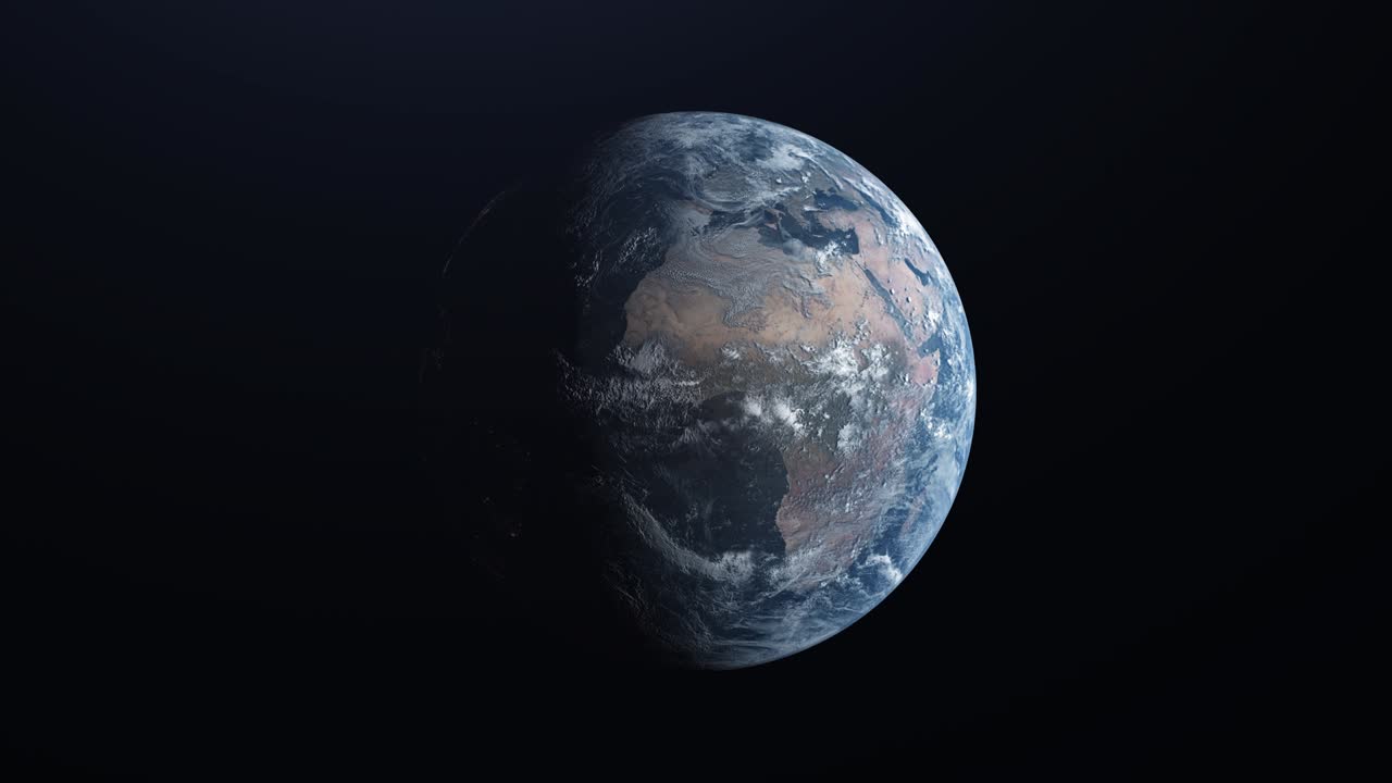 Ultra Realistic Earth in Space rotating and drifting away, stars in background - 4K