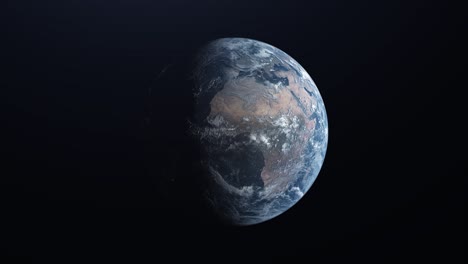 ultra realistic earth in space rotating and drifting away, stars in background - 4k