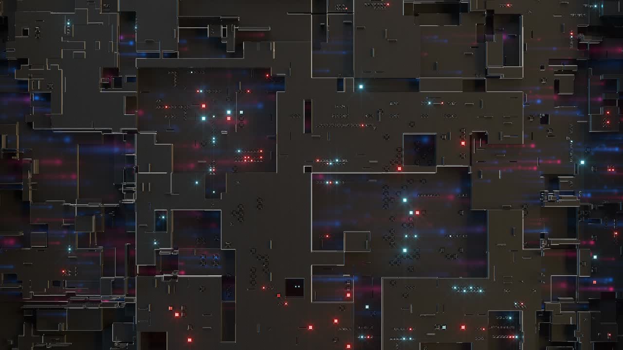 fondo de tecnología digital futurista bucle sin costuras animación de renderizado 3d