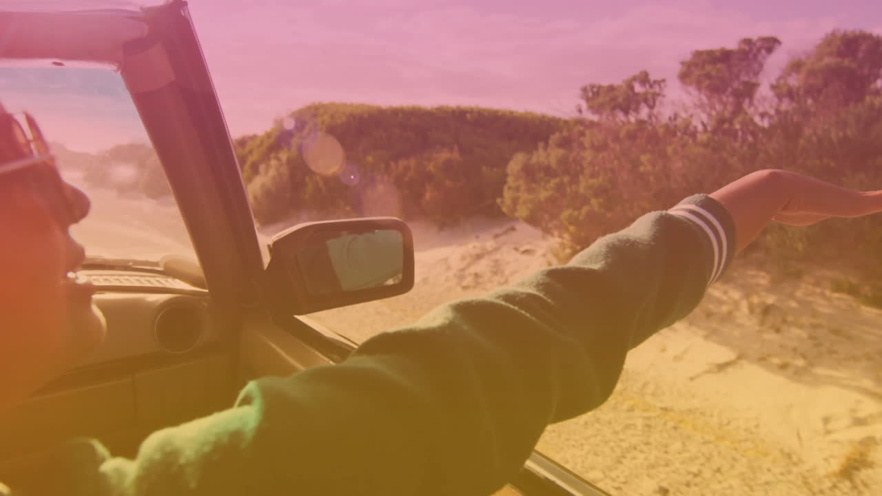 두 인종의 여성이 바가에서 차를 꺼내는 빛의 그림자의 애니메이션